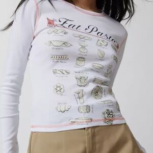Urban Outfitters Eat Pasta Long Sleeve Tee